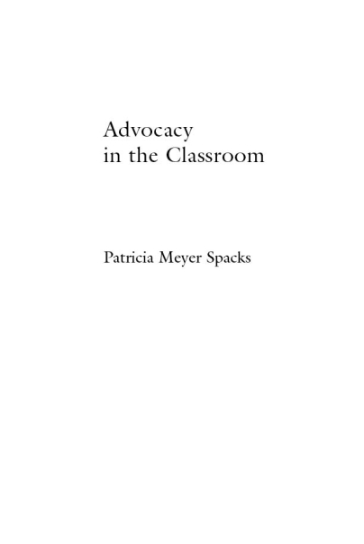 Advocacy in the Classroom Cover